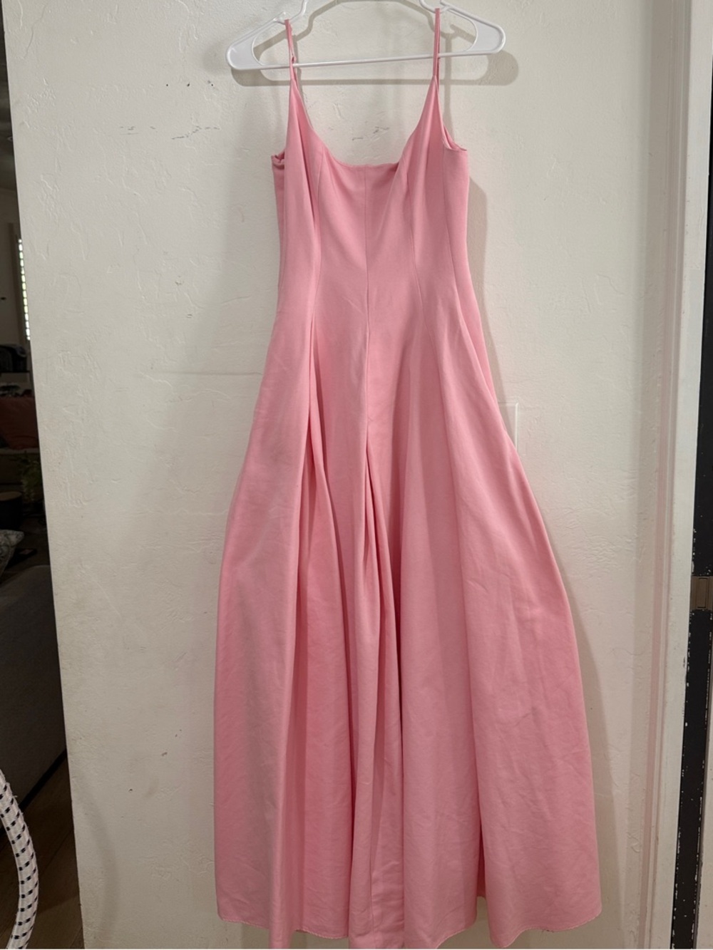 STAUD Pink Spaghetti-Strap Maxi Dress